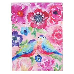 Punch Studio Painterly Birds Embellished Brooch Notepad (42771)